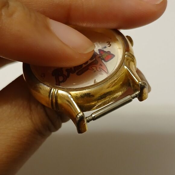 Vtg 1996 MLB Sun Time Men's Atlanta Braves Gold Tone Watch Case Japan Movt - Picture 10 of 14